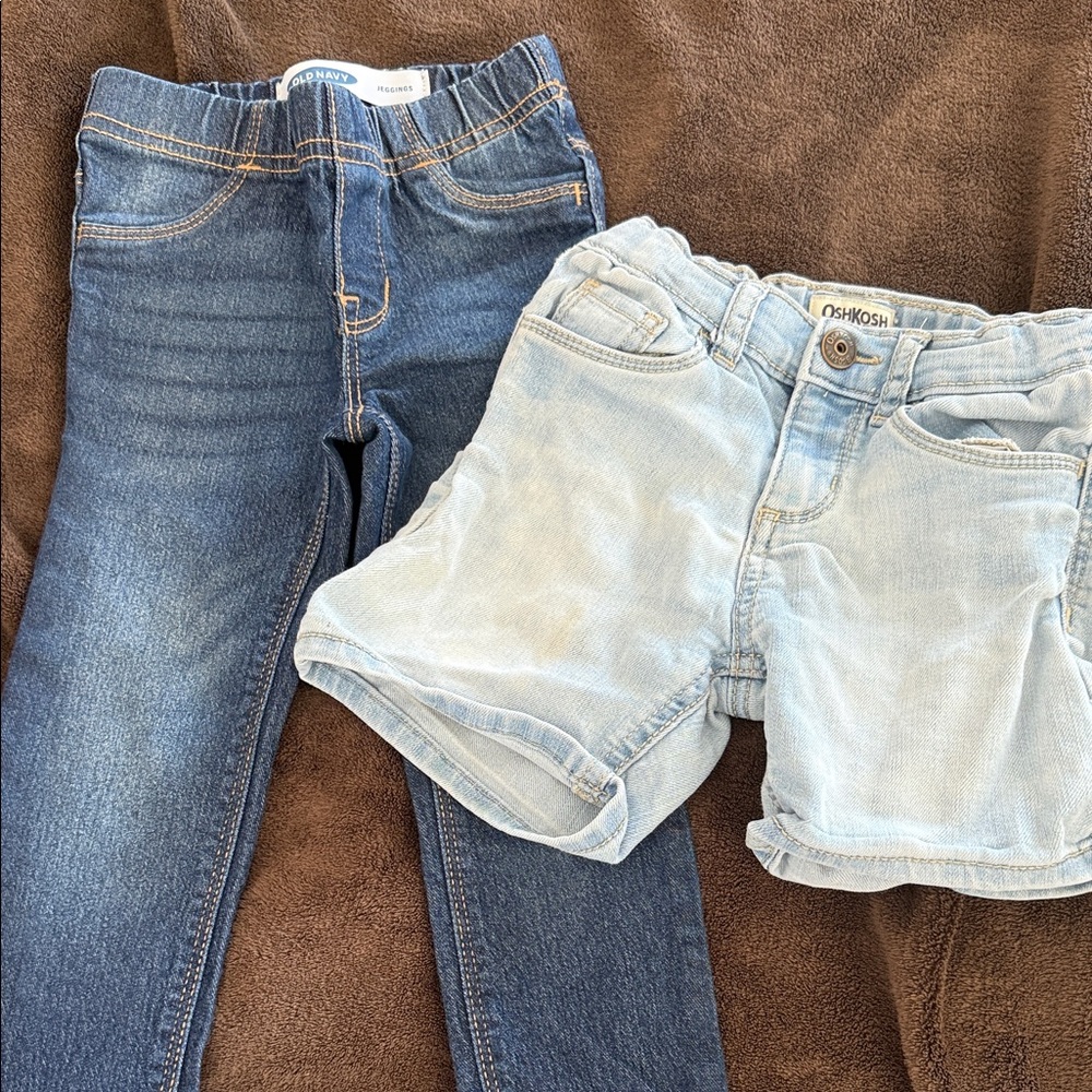 OshKosh B'gosh Kids Blue Denim Jeans and Light Blue Shorts